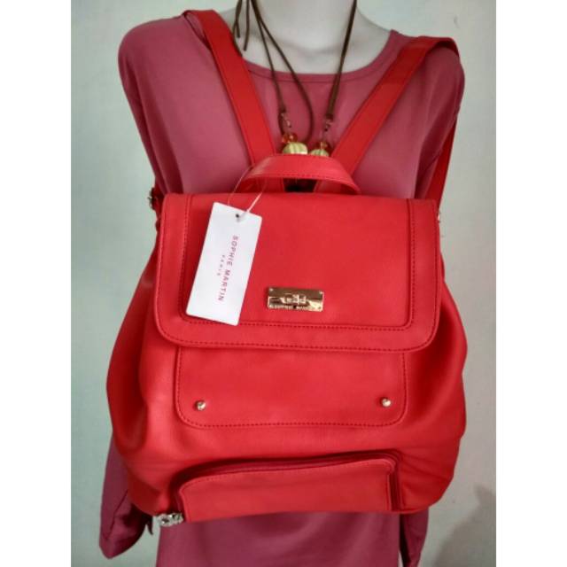 Tas punggung sophie martin paris tas ransel branded merah