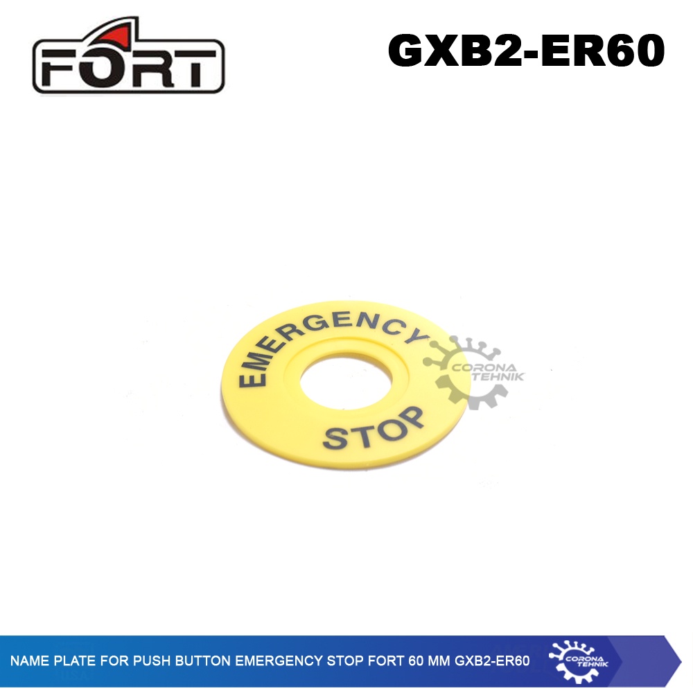 FORT 60 mm GXB2-ER60 - Name Plate for Push Button Emergency Stop