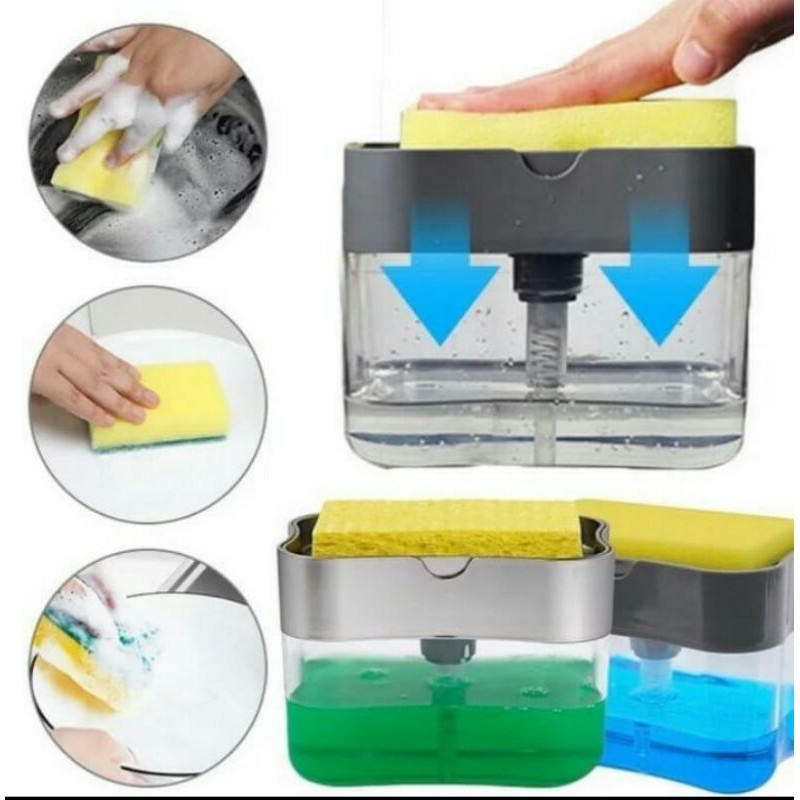 ⭐️ Jendela Kosmetik ⭐️DISPENSER SABUN CUCI PIRING / SOAP PUMP DISPENSER/ FREE Sponge Tempat Sabun Cuci Piring