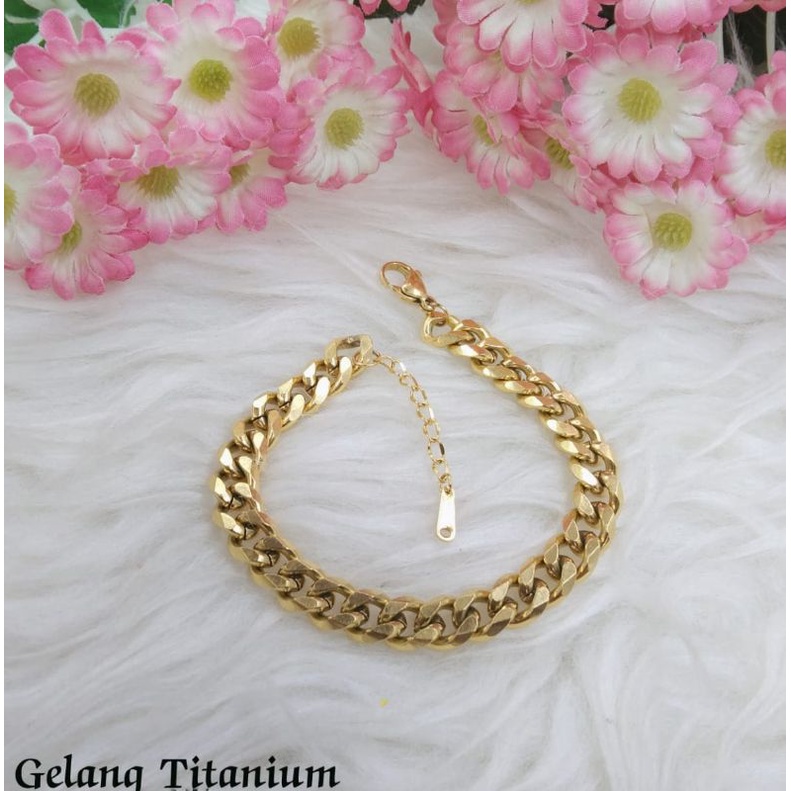 gelang rantai emas titanium