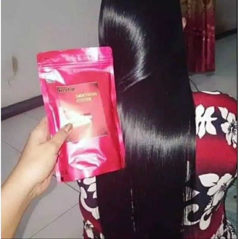 Pelurus Rambut Tanpa Catok Permanen Keratin Smoothing System Masker