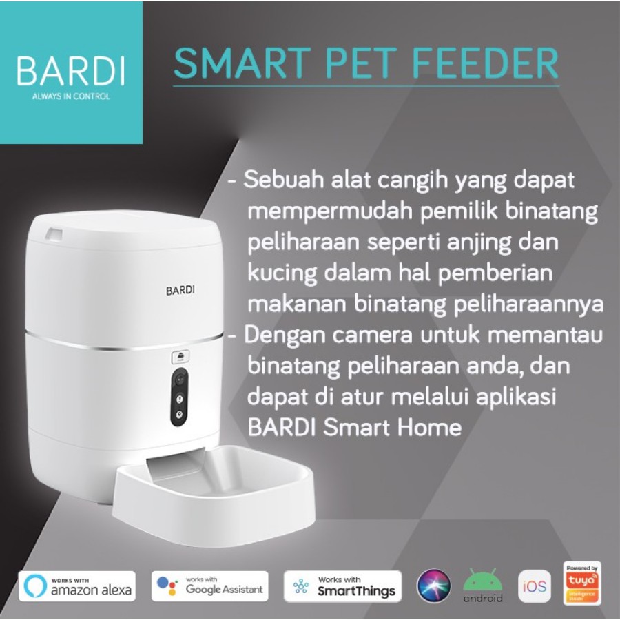 BARDI Smart Wi-Fi Pet Feeder (Dispenser Makanan Anjing/Kucing Otomatis)