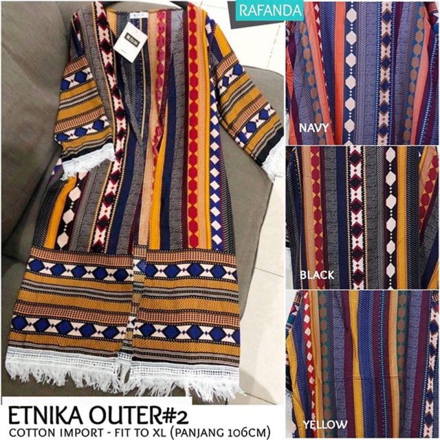 Etnika Outer Cardigan Katun Motif Etnik