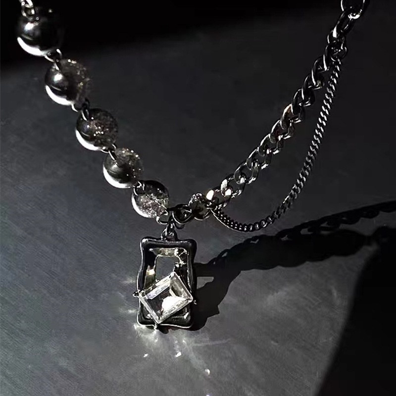 Kalung Rantai Clavicle Desain Geometri Gaya Korea