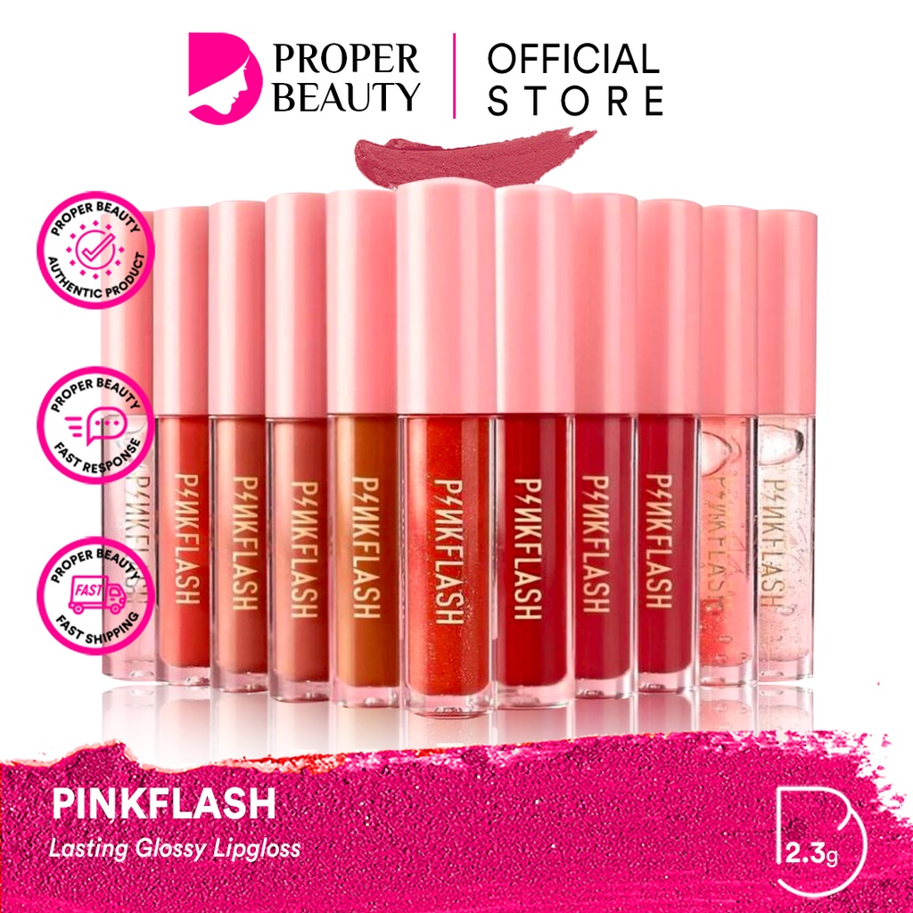 PINKFLASH Lasting Glossy Lipgloss China / Matte Lipcream Silky Velvet Lip Cream Lipstick Cheek Duo Tint Watery Glam Eyeliner Brush Mascara Eyebrow Pencil Blush On Contour Foundation Concealer Loose Pressed Powder Highlighter Blender Palette Puff Indonesia