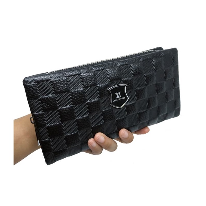 HANDBAG CLUTH DOMPET KULIT LV 66142-12 BLACK IMPORT PRIA WANITA