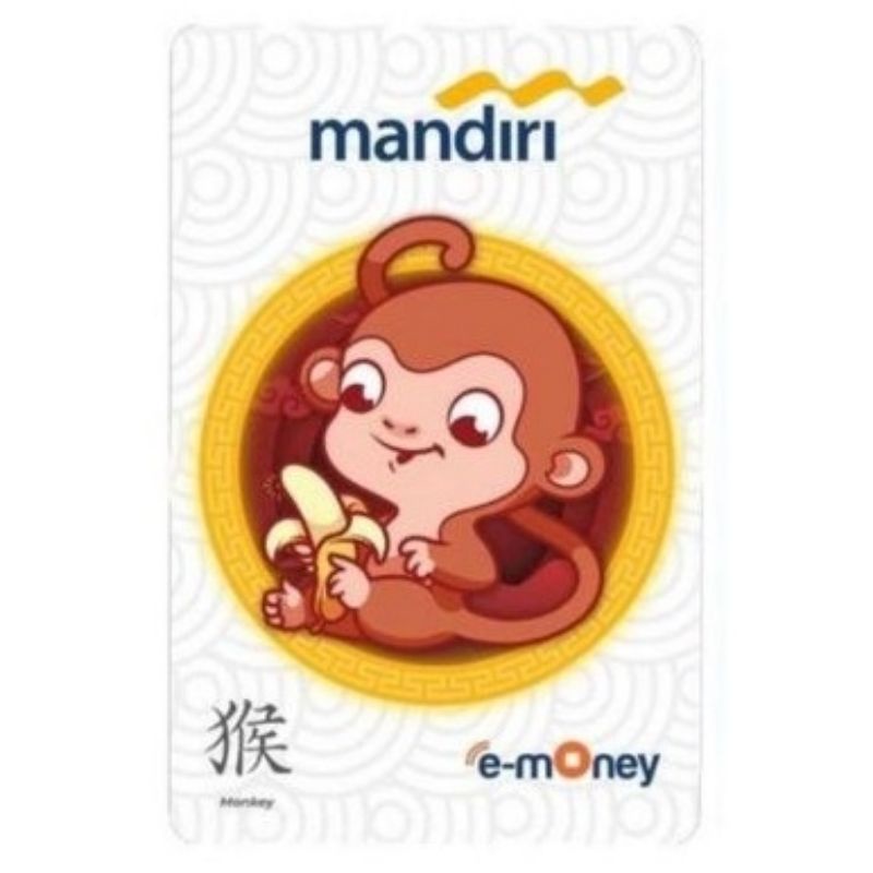eMoney Mandiri Shio MONYET (Monkey) ORI /Like eTOLL Tapcash Flazz or Brizzi
