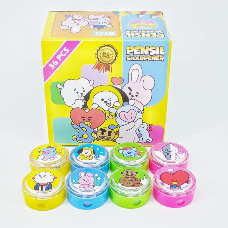 

Rautan Fancy kartun bt lucu / geretan Fancy motif BTkorea / Ongotan Viral / Rautan Pensil BT boneka model bt