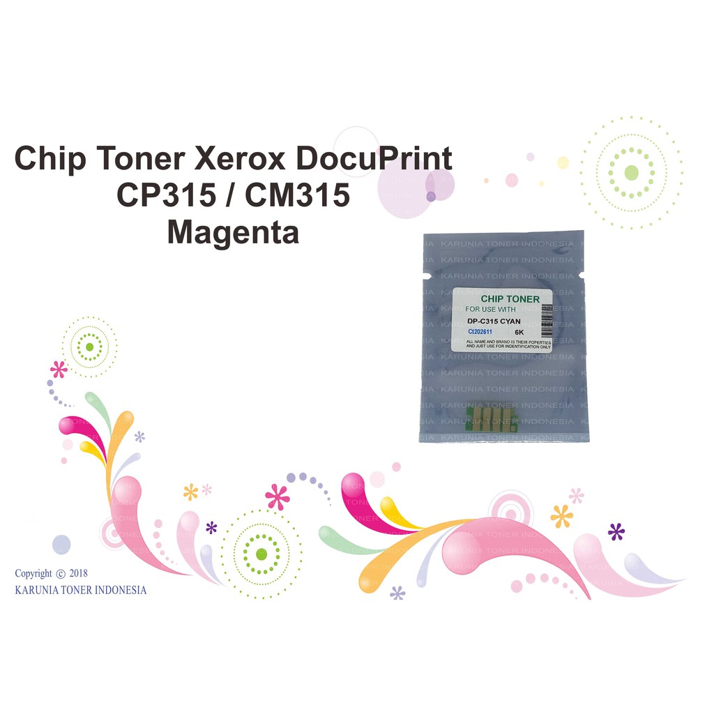 Chip Toner Xerox DocuPrint CP315 / CM315 - Magenta