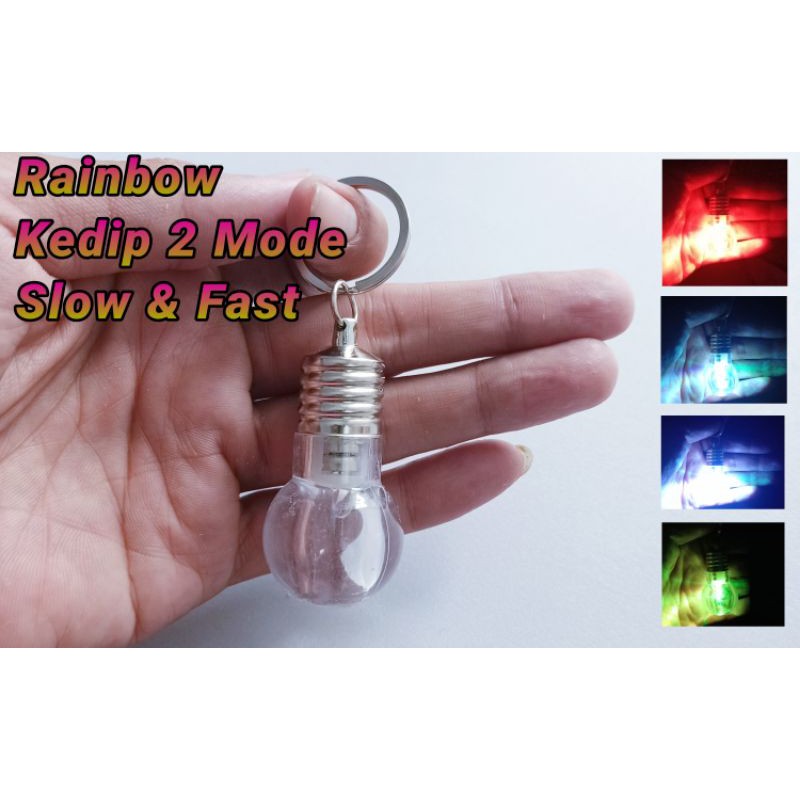 KeyChain Lampu Hias Rainbow Light 2 Mode (Gantungan Kunci)