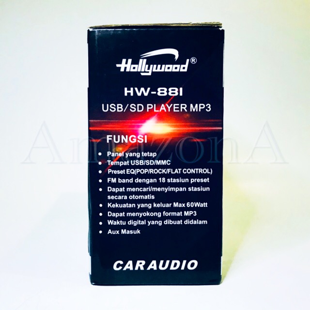 Head Unit Single Din Hollywood HW-882 USB/SD Player MP3