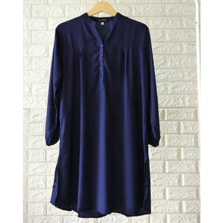 ♡ Tunik Polos - Navy - Biru Dongker - Tunik Rayon - Fathin Basic - katun Rayon ▲