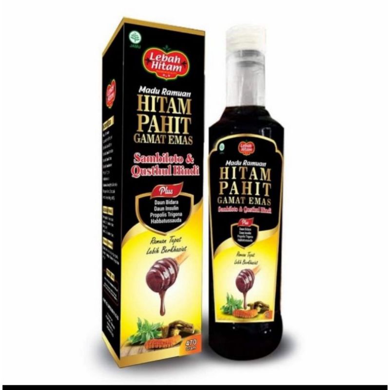 Madu Ramuan Hitam Pahit Gamat Emas Plus Qusthul Hindi Lebah Hitam