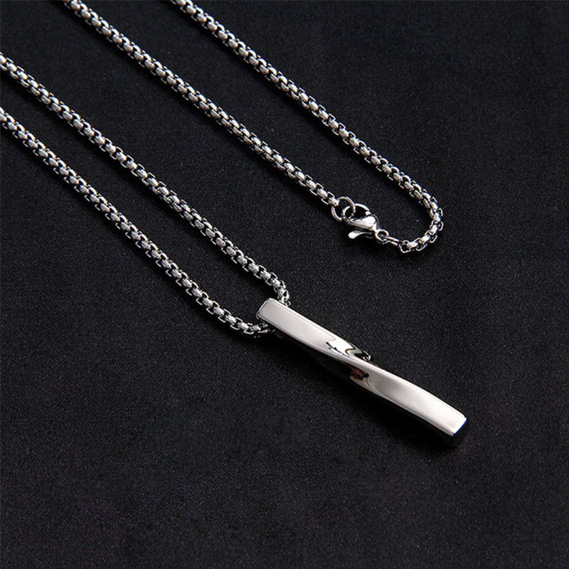 Spiral Strip Design Pendant Necklace Ins Hip-hop Simple Style Pendant Chain