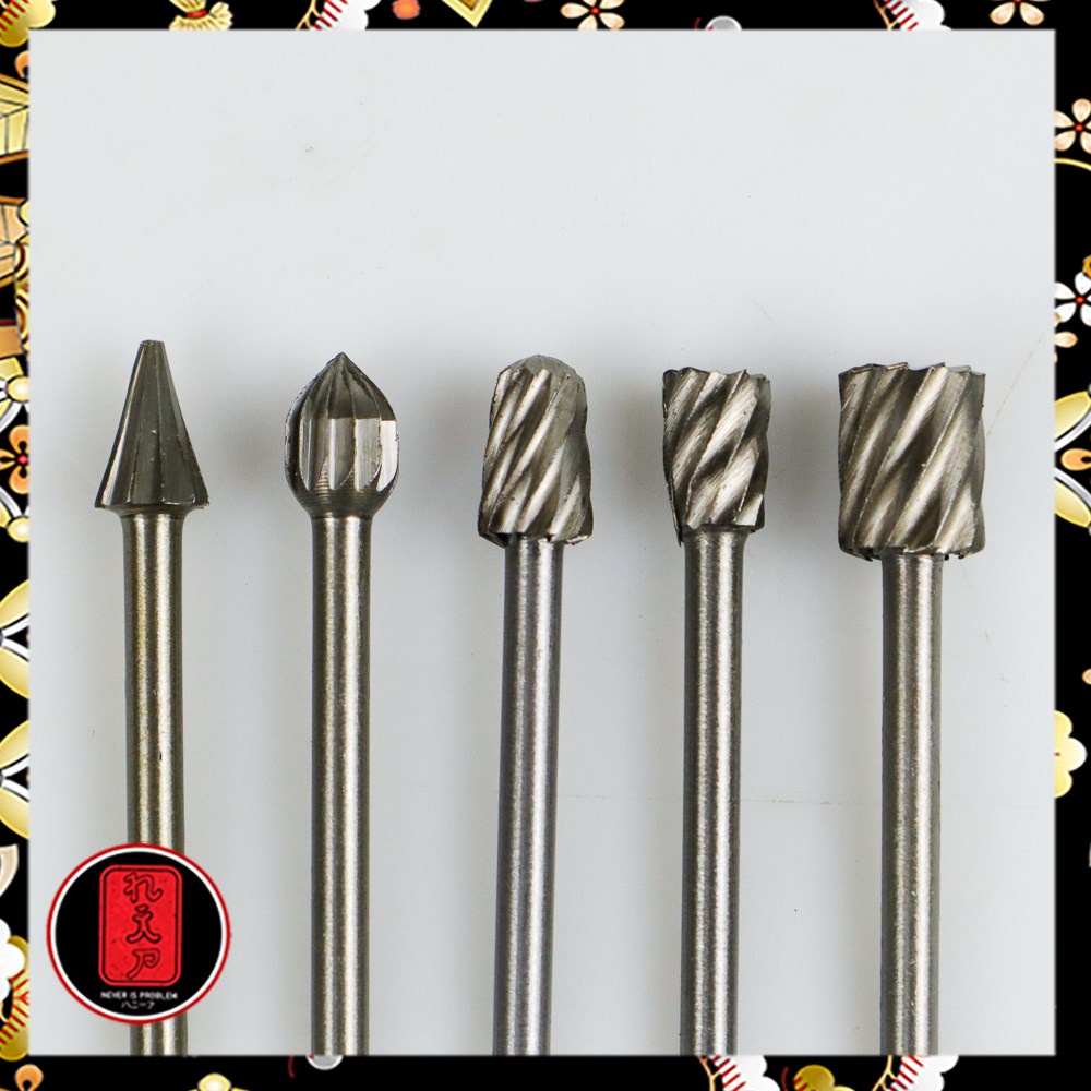 Mata Bor Tungsten Carbide Cone Spiral 10 PCS - GJ0106 - Silver