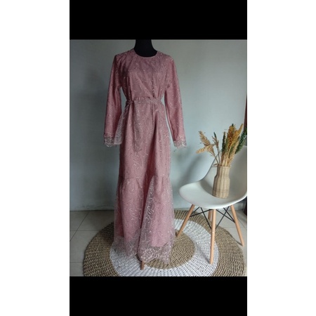 dress duyung lebaran/gamis kondangan mermaid dress/gamis duyung/dress lebaran full brukat tile