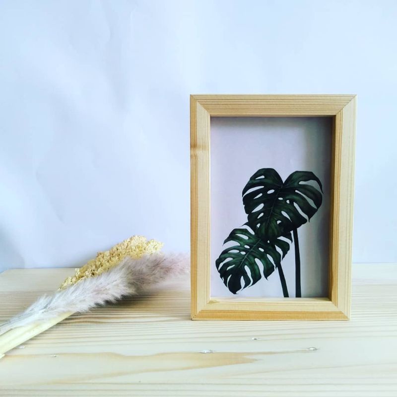 Bingkai foto Frame Figura  Kayu 4r 5r 6r Minimalis Tanpa Kaca