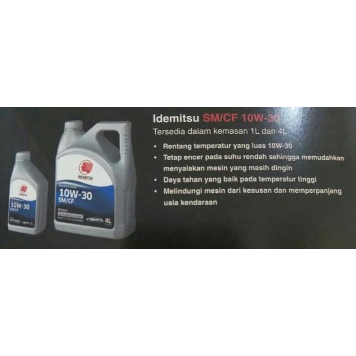Oli / Oli Mesin Mobil Idemitsu 4L 10W/30 10/30 10W30 10W-30 10-30 Sm/Cf