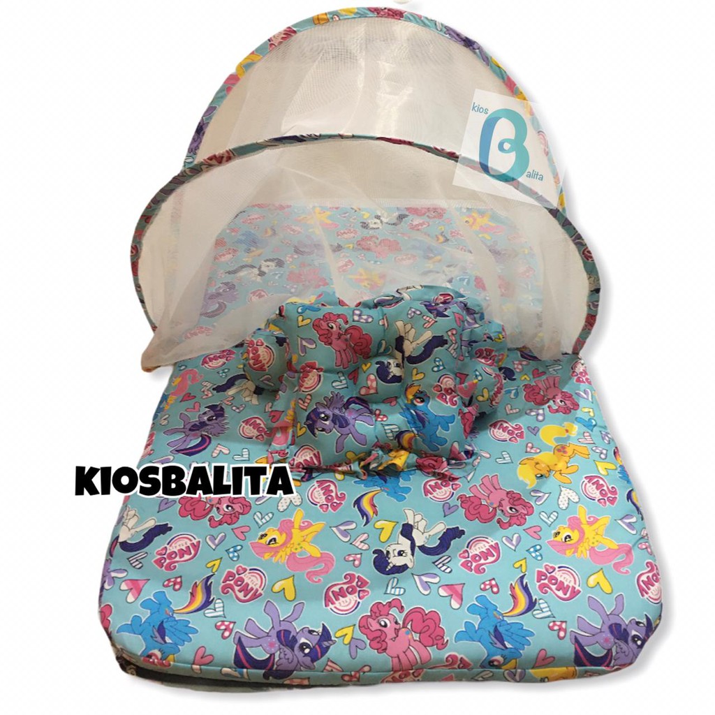 FREE TAS MIKA! Kasur lipat kelambu bayi set bantal peyang &amp; guling bayi /kasur bayi kelambu termurah