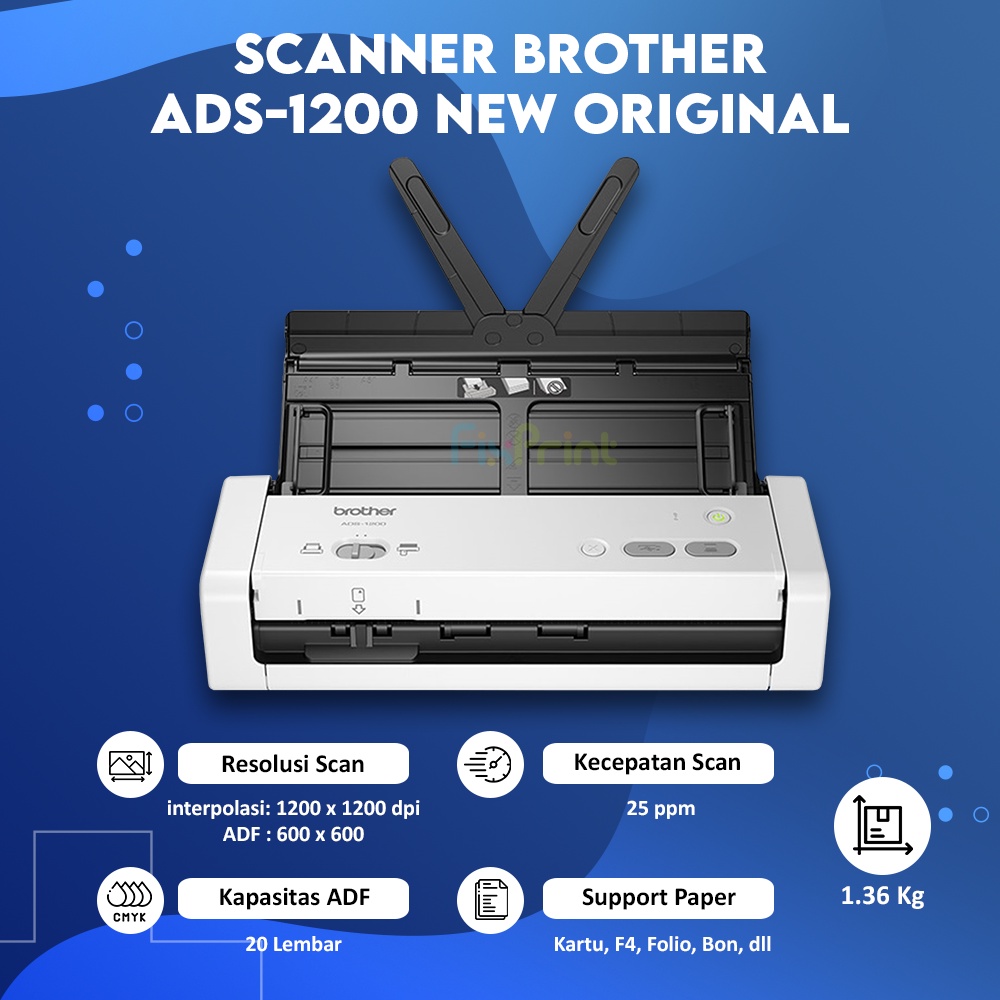 Scanner Brother ADS-1200 New Original, Compact Document Scanner