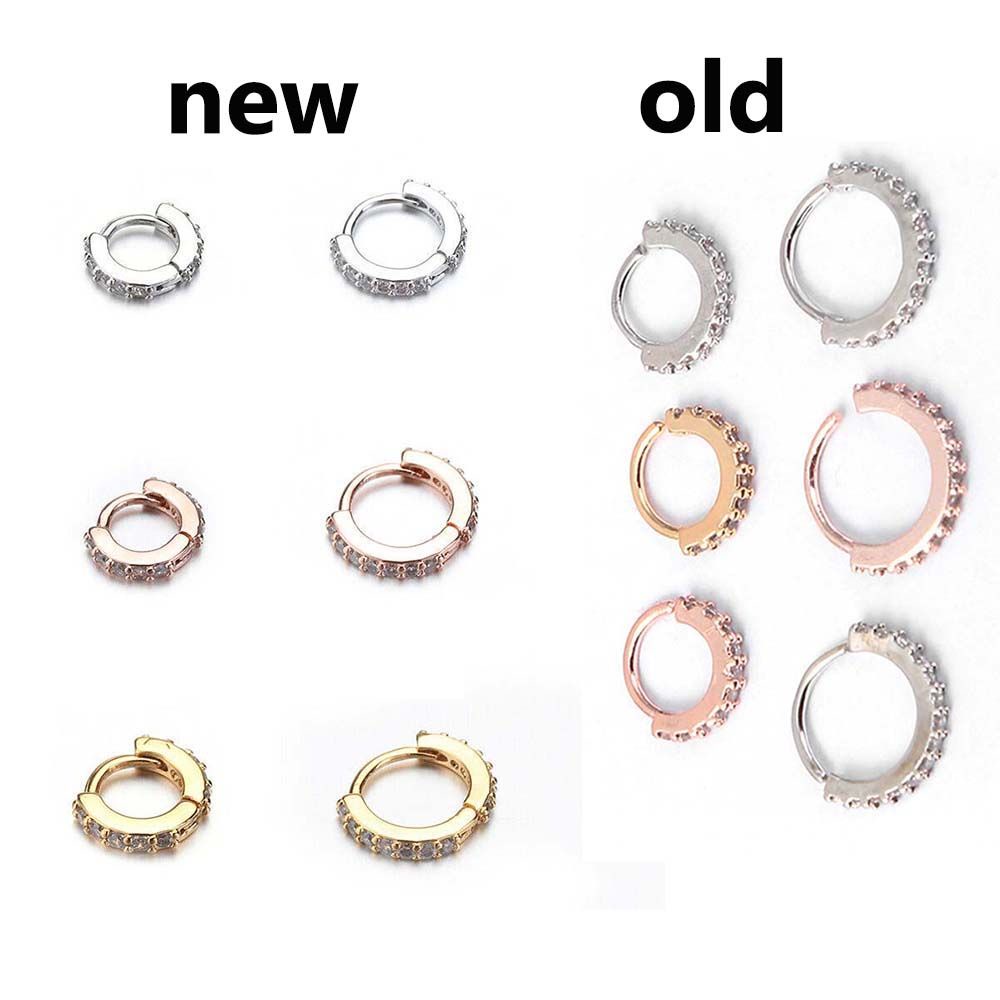 Needway  Fashion Hoop Earrings Clicker Piercing Jewelry Ear Ring 6/8mm Accessories Punk Septum Rose Gold/Silver Color Daith Nose Ring/Multicolor