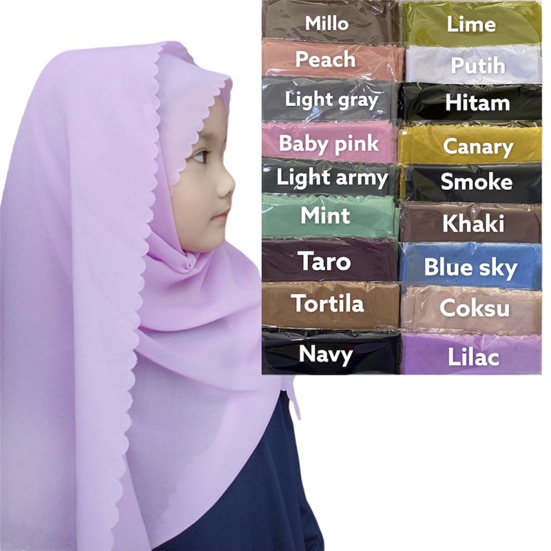 pashmina anak pinggiran laser cut / pashmina / hijab anak / jilbab anak / kerudung anak