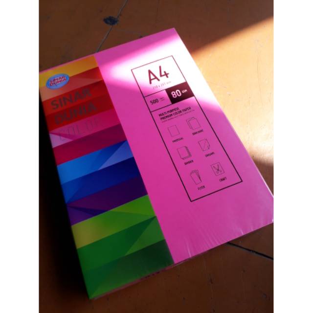 Kertas Warna. Ukuran A4 80gram. IT-350 Cyber HP Red. | Shopee Indonesia