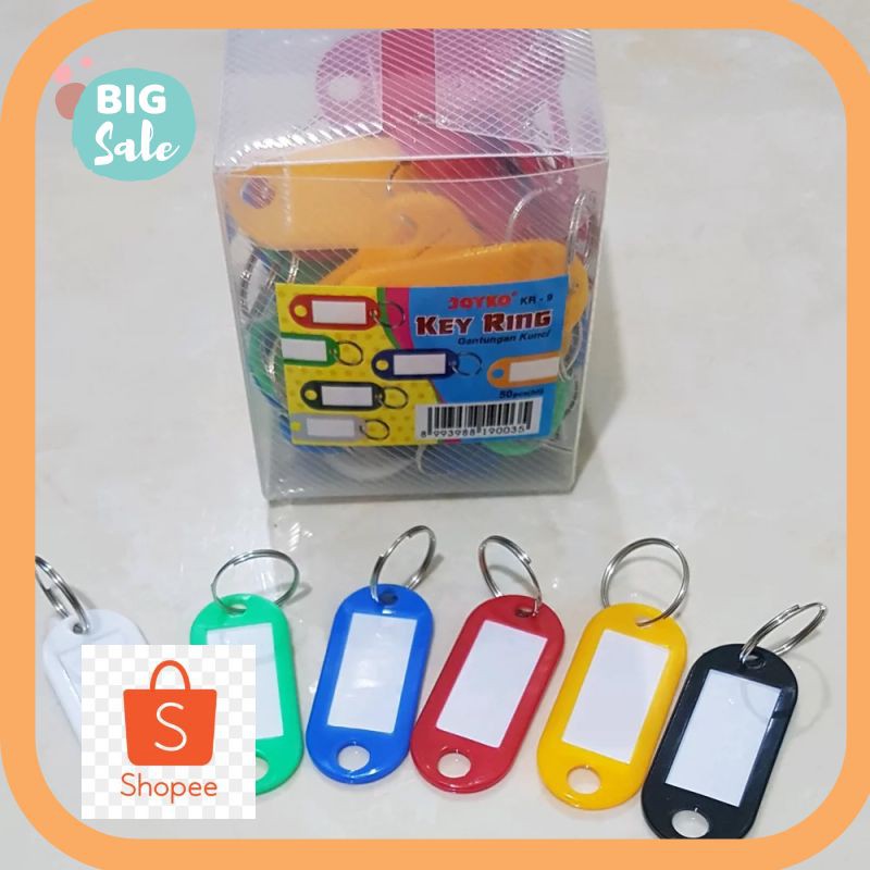 Termurah gantungan kunci label nama joyko key ring Kekinian