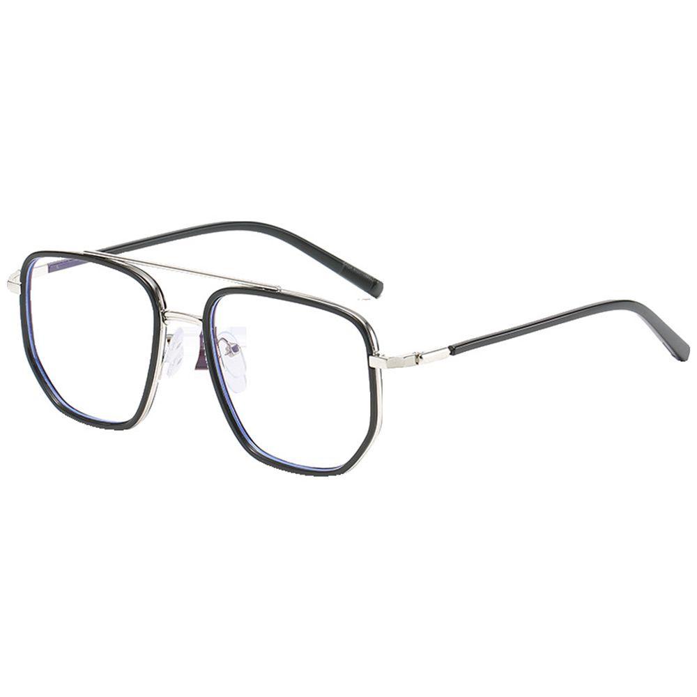 Kacamata Populer Kacamata Kelas Komputer Unisex Double frame Polygon Retro Kacamata Baca