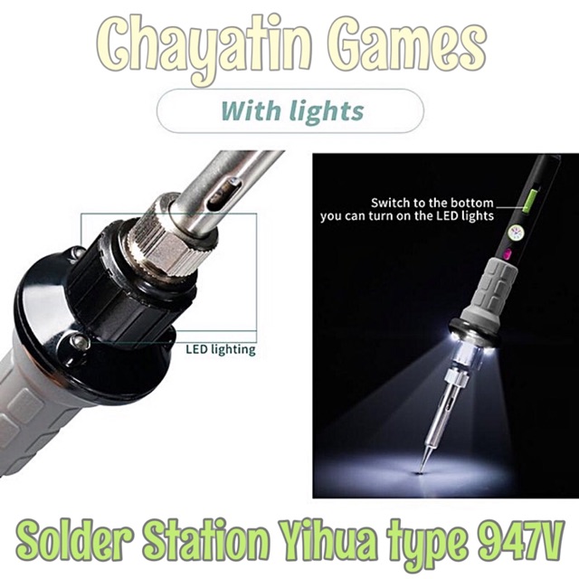 Solder Station YIHUA Original Type 947V + Lampu LED &amp; Saklar On - Off