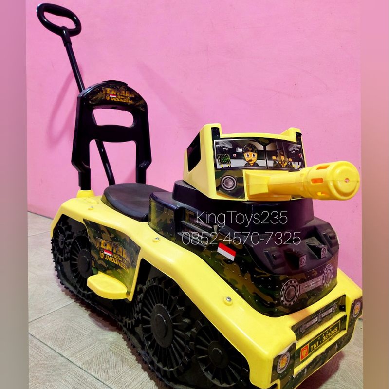Mobil Anak Tank Tentara Besar Bisa Dinaiki Army TNI Ride On Duduk Bonus Batrai Tongkat Musik