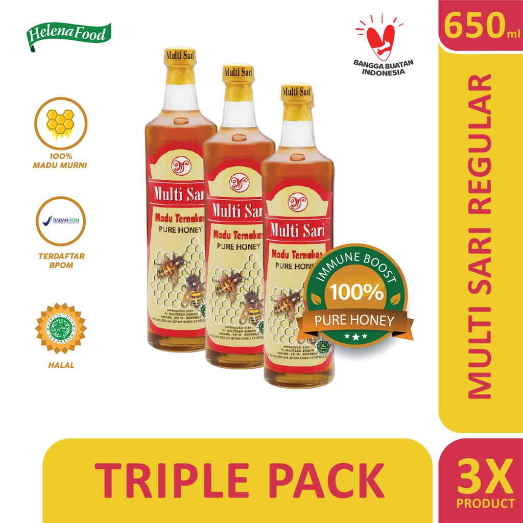 

Multisari Reguler 650 ml Madu Murni Asli ( Promo Hemat 3 )