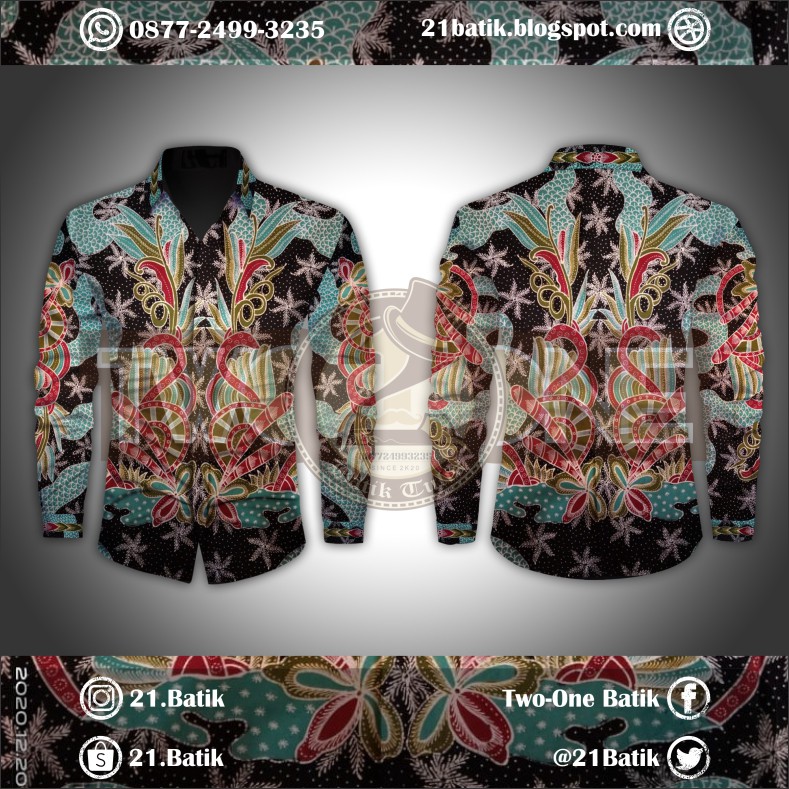 BATIK TULIS PREMIUM HALUSAN KEMEJA PRIA / WANITA FULL ISIAN (WARNA BIRU LAUT TOSCA HIJAU DAUN)