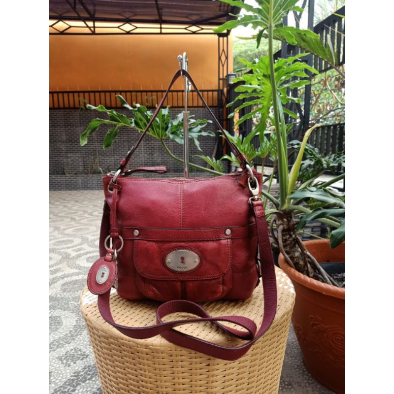 TAS WANITA SLING BAG FOSSIL MADDOX DOUBLE STRAP