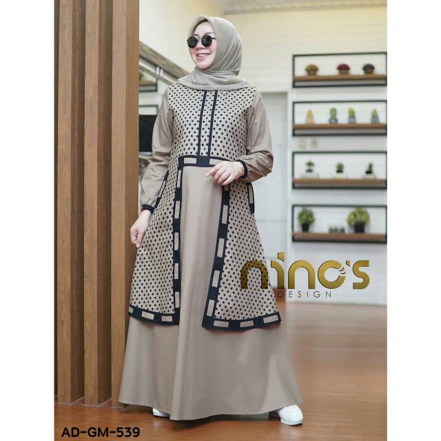 AD GM 539 ORI NINOS gamis polka kombi polos