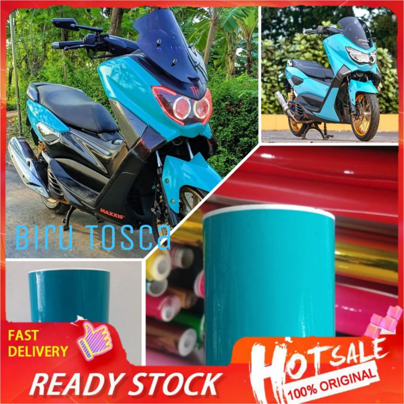 Stiker Skotlet Biru Tosca Glossy Skotlet Motor Warna Biru Toska