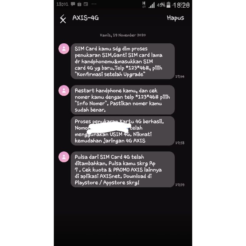 Kartu Perdana UPGRADE 4G AXIS | GANTI 3G Ke 4G Tanpa ke XL Center fix