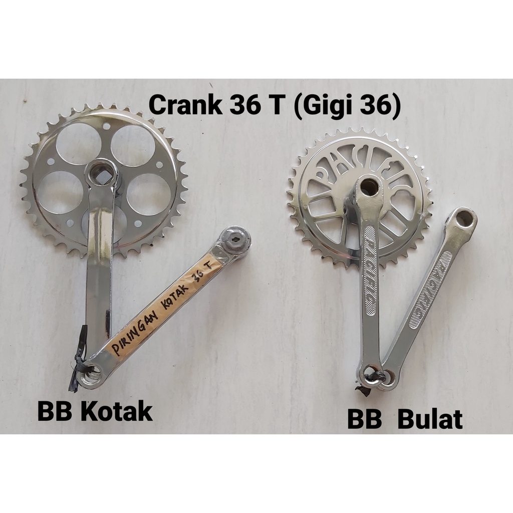 Piringan Engkol /Crank Gear Tengah 36T BB Kotak dan BB Bulat Sepeda Phoenix / Sepeda Mini Keranjang