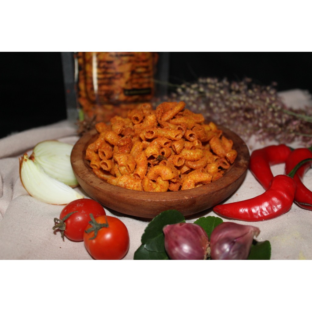 

Makaroni bantet kriuk 100gr | MEIJU (Pedas Nampol)