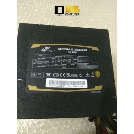 Power Supply PSU Power Suplay PC Gaming FSP AURUM SERIES AS-500 80 Plus Gold 500 Watt Murah