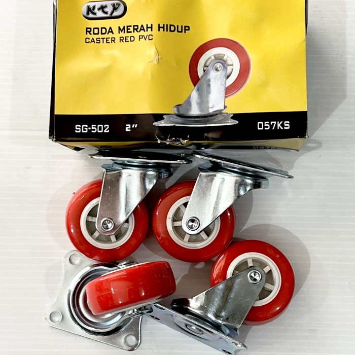 [1SET] Roda Kastor Nylon 2&quot; SET Caster Castor Skrup Rem Troli Etalase KTP 502