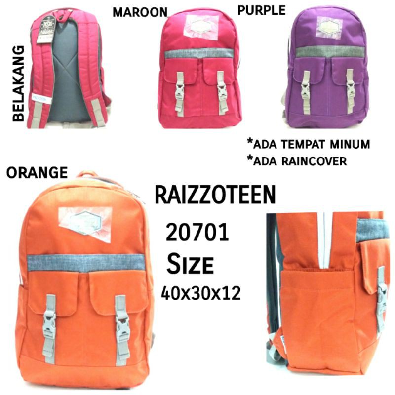 TAS RANSEL SEKOLAH ANAK CEWEK TERBARU RAIZZOTEEN 20701 MURAH ADA KANTONH MINUM DAN TEMPAT LAPTOP