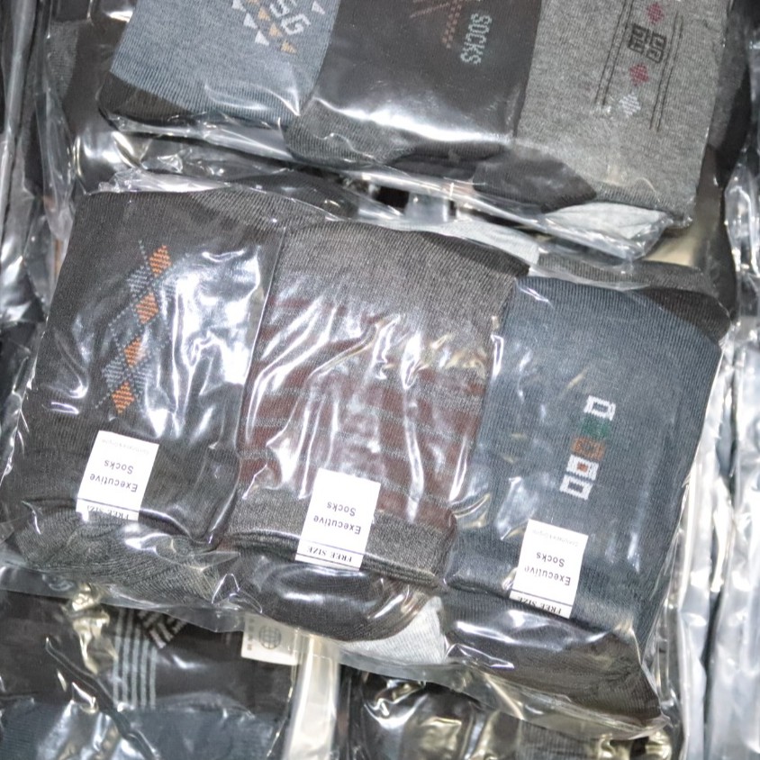 (1 Kilo/36 Pasang) Kaos Kaki Kantoran Motif Bely Komputer Spandek PE Packing PerLusin