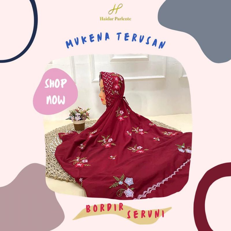 Mukena Terusan Bordir Seruni / Mukena Bordir / Mukena Kudusan / Mukena terusan / Mukena Lajuran / Mu