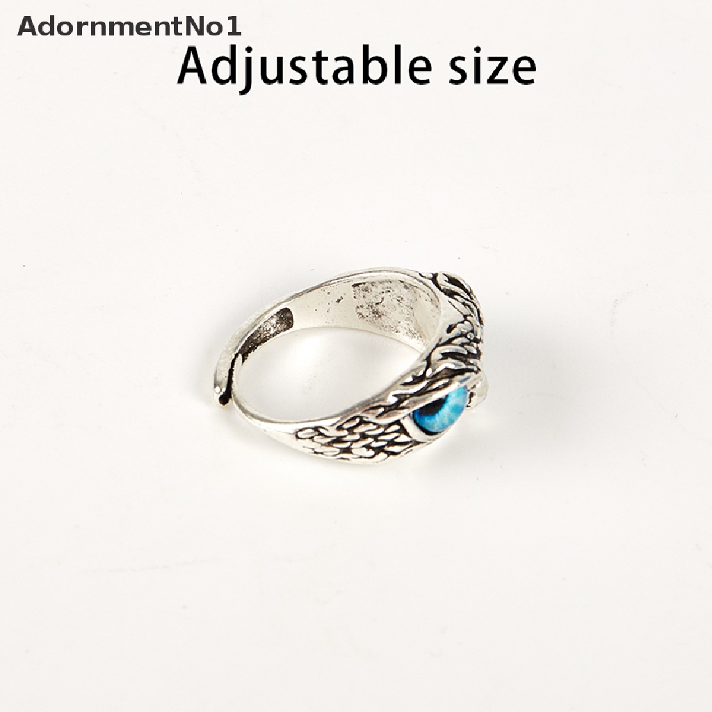 (AdornmentNo1) Cincin Bentuk Burung Hantu Warna Silver Model Vintage Untuk Unisex