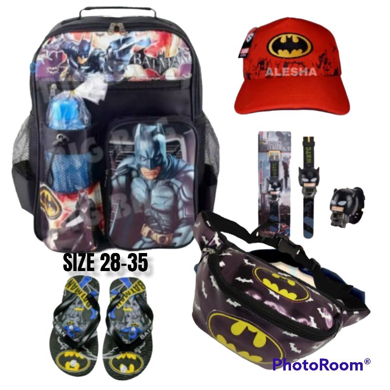 BEST RANSEL BATMAN 5IN1 Komplit Tas ransel anak sekolah free botol minuman