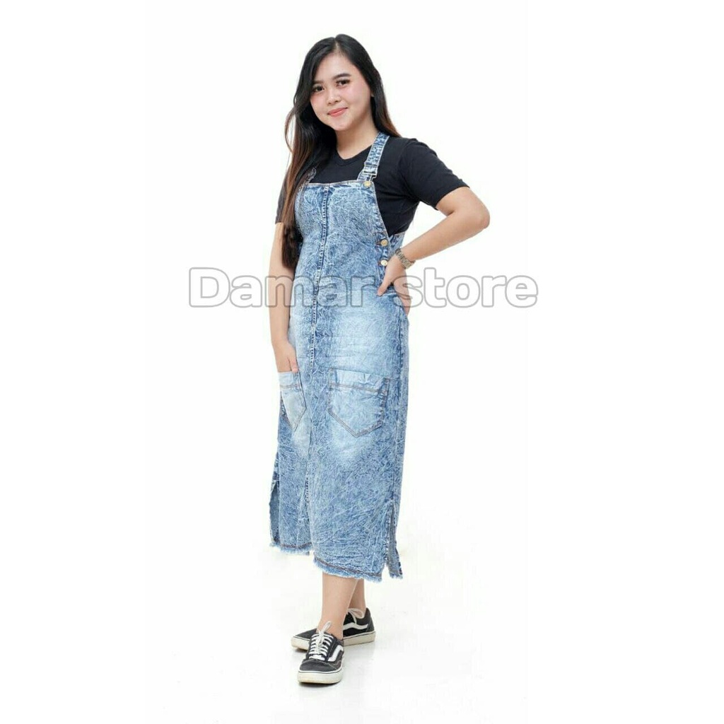 overall jeans korean style wanita dewasa kekinian tunik best seller original dmr store
