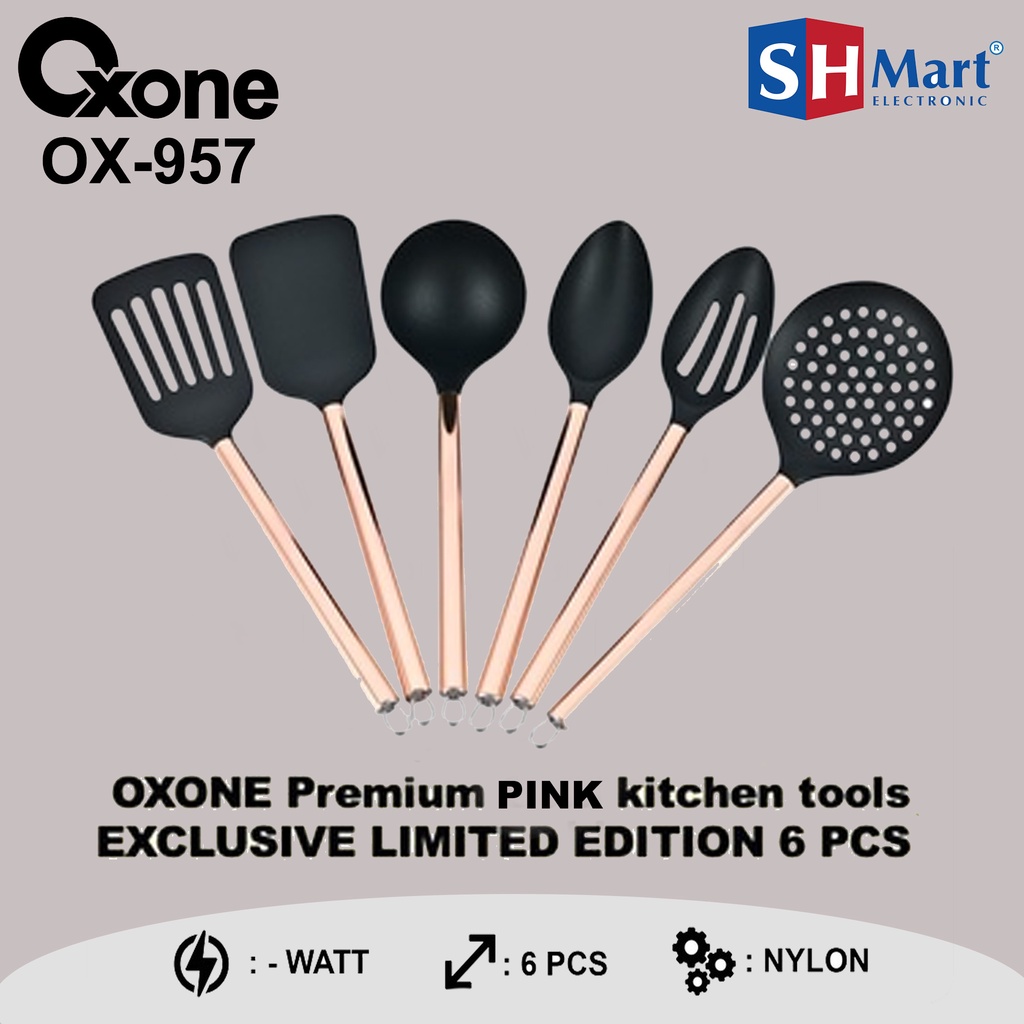 OXONE PREMIUM  PINK SET SPATULA 6 PCS OX-957 OX957 KITCHEN TOOLS (MEDAN)