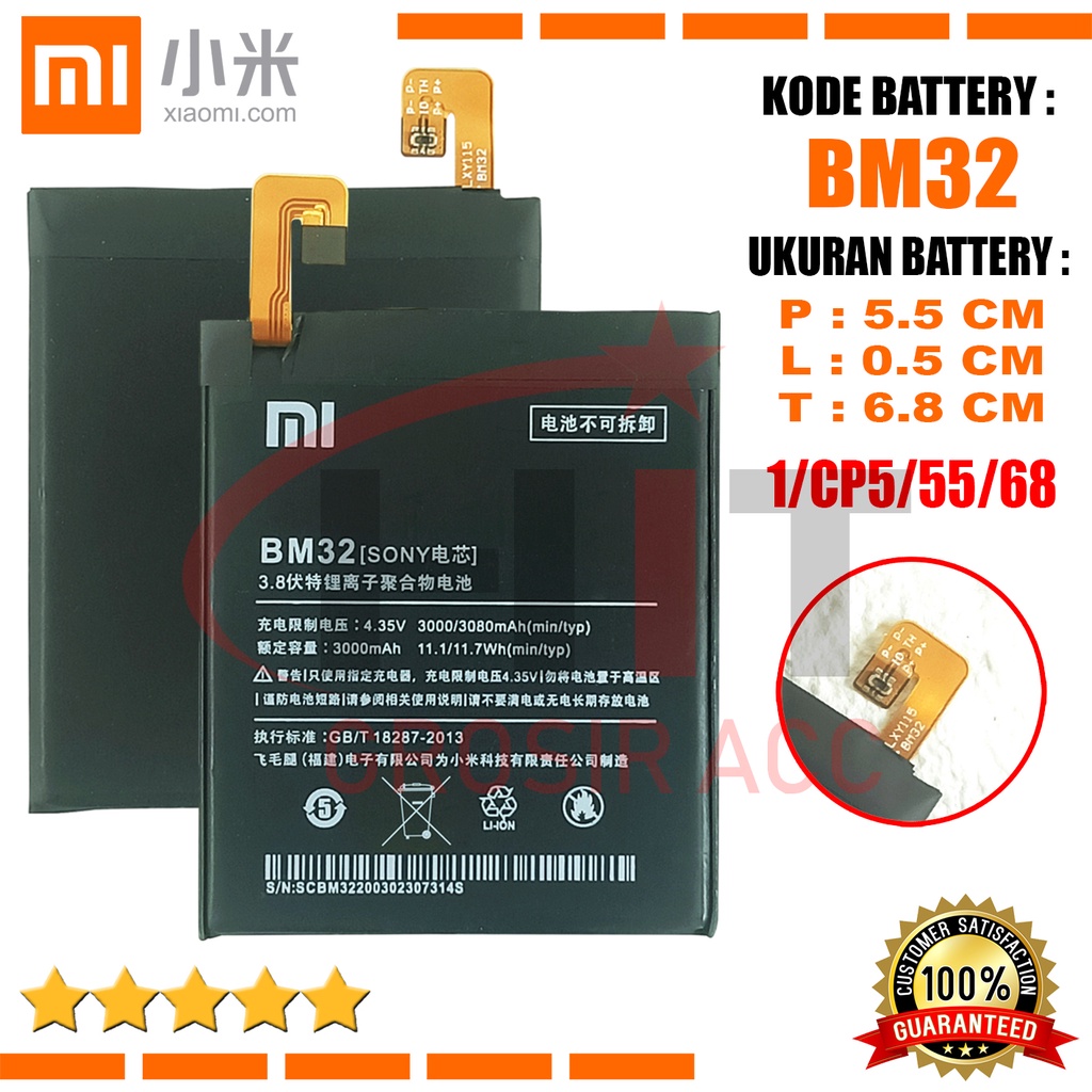 Baterai Battery Original XIAOMI BM32 , BM-32 ( Mi 4 , Mi4 )