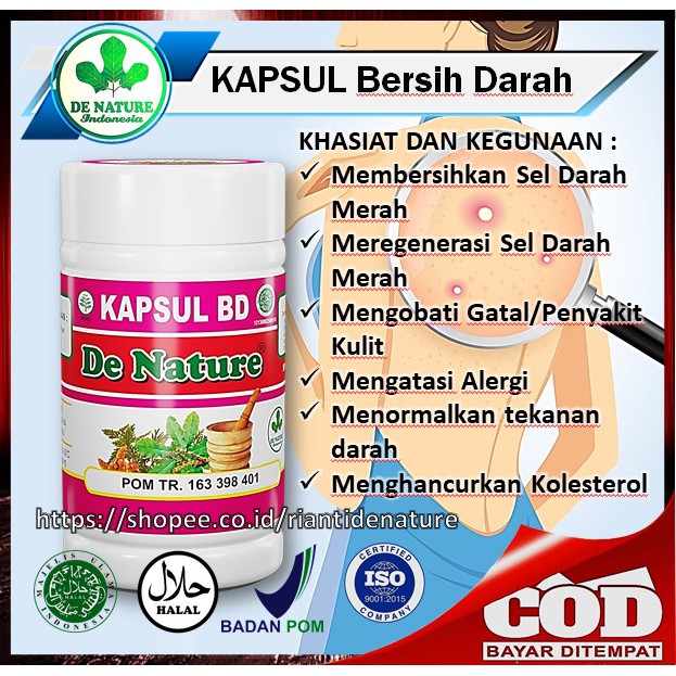 

✅ Kapsul Bd ( Bersih Darah ) Asli De Nature Indonesia